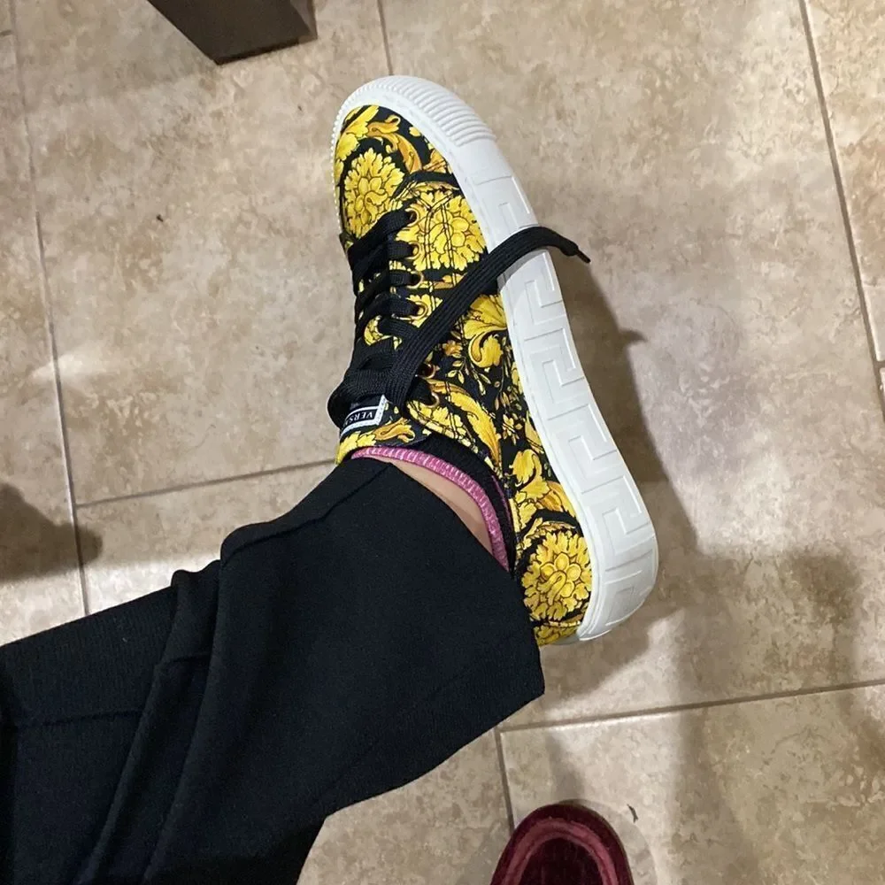 Versace Logo Jacquard Low-Top Sneakers